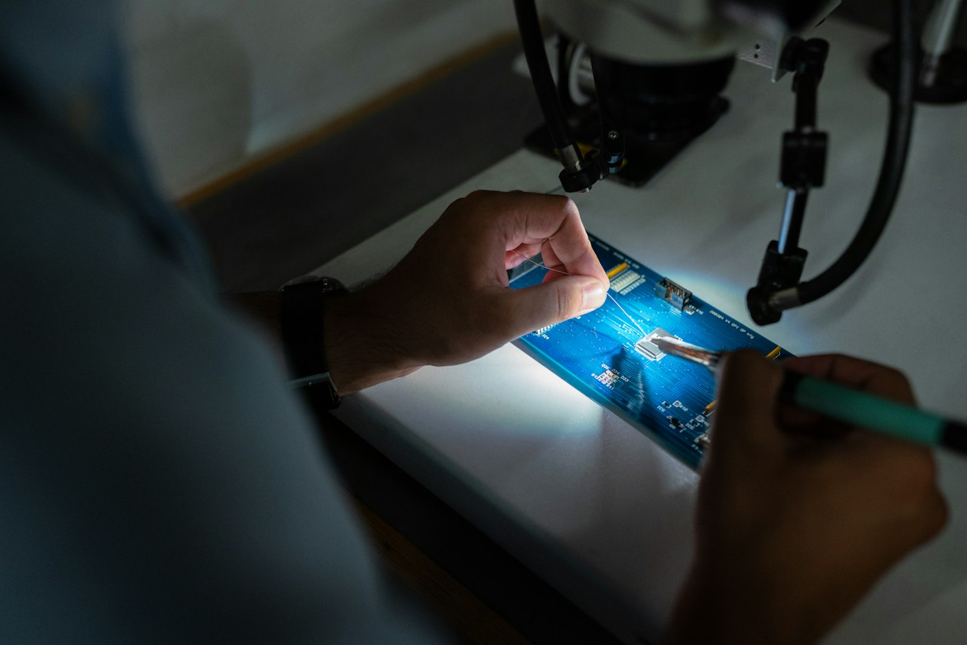 Electronics workbench illustrating technical support